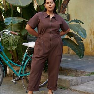 Shop Noble Chocolate Brown Utility Jumpsuit